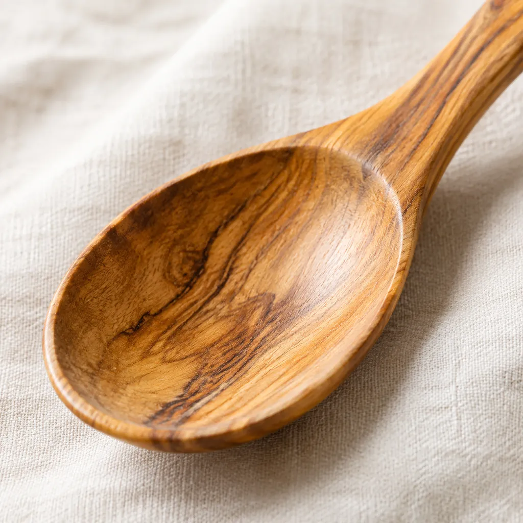 Olive Wood Spoon & Spurtle Set detail