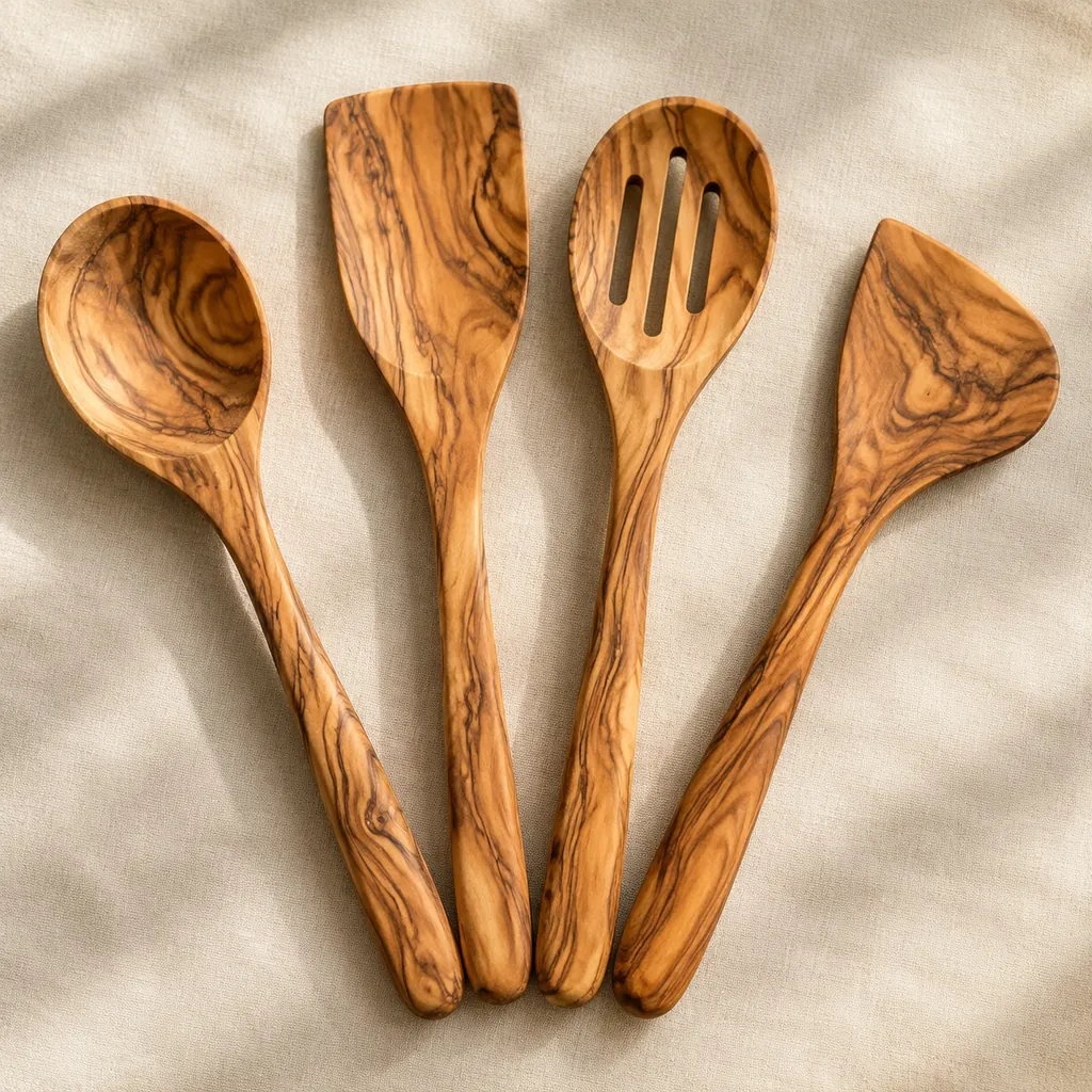 Olive Wood Spoon & Spurtle Set