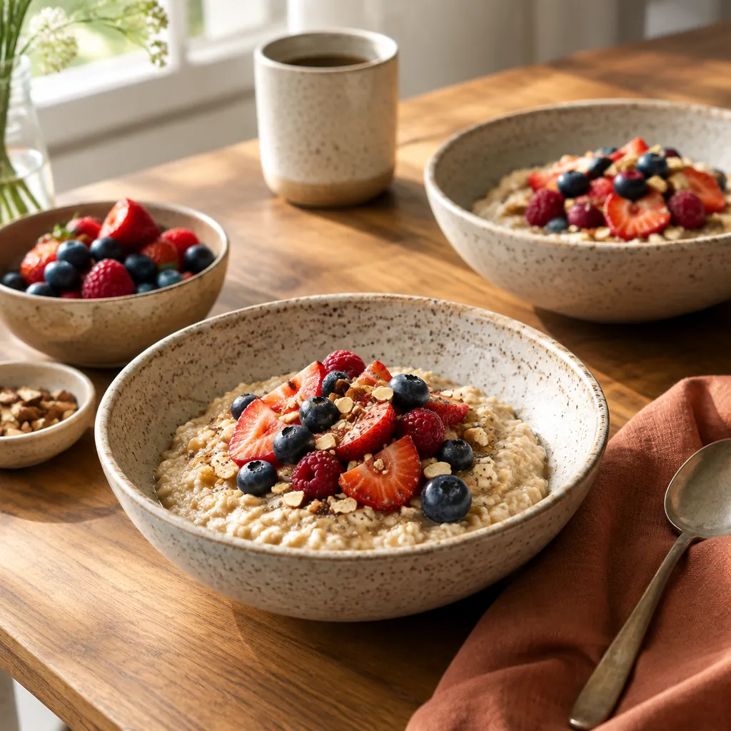Meadow Stoneware Bowls (4) in use